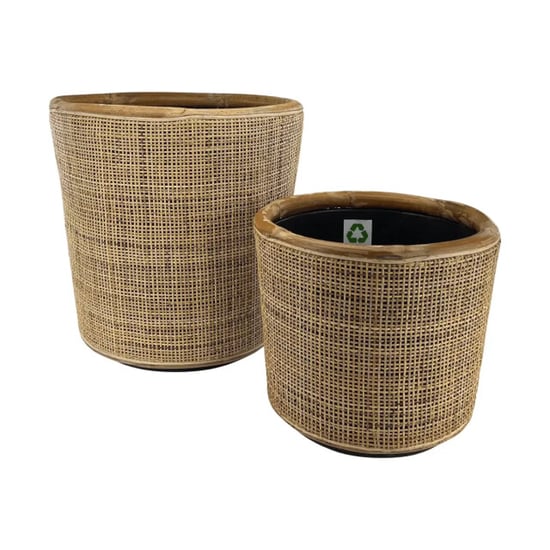 WDMT Rotan drypot blond – Ø 31 x 29 cm – lichtbruine rotan plantenmand met - Image 4