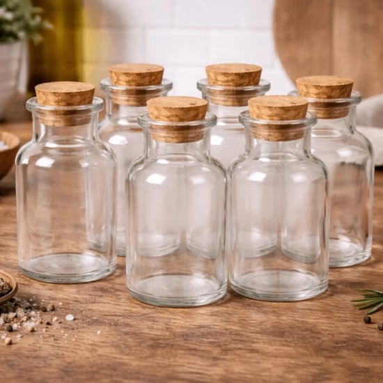 WDMT Glazen flesjes 150 ml set van 6 – met kurken dop voor diy, likeur, olie & azijn - Image 3