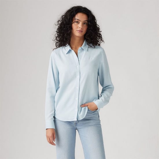 Women's Levis Collared Neck Long Sleeve Regular Fit Shirt in Skyway - Image 3