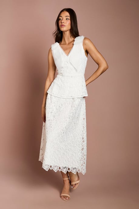 Organza Lace Bow One Shoulder Top - Image 4