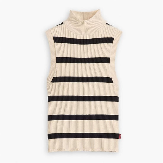Women's Levis Tulip Mock Neck Sleeveless Box Tank in Creme Brulee - Image 1