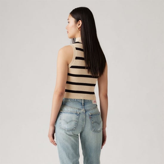 Women's Levis Tulip Mock Neck Sleeveless Box Tank in Creme Brulee - Image 3