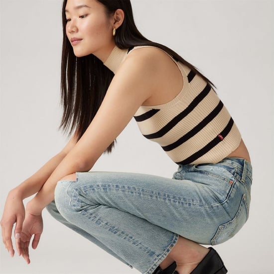 Women's Levis Tulip Mock Neck Sleeveless Box Tank in Creme Brulee - Image 4