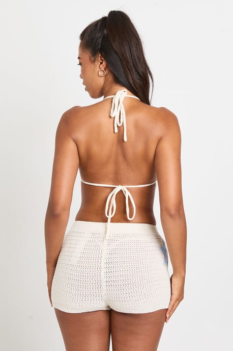 Starfish Applique Crochet Knit Bikini and Micro Short Co-Ord - Image 3