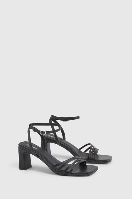 Low Block Asymmetric Strappy Heels - Image 2