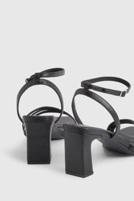 Low Block Asymmetric Strappy Heels - Image 4