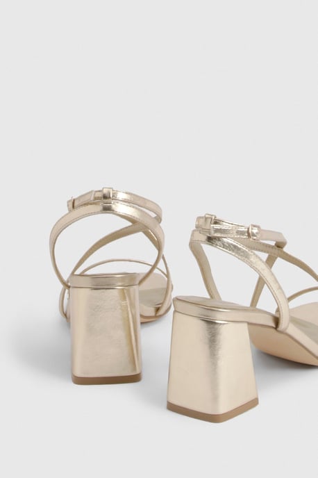 Mid Block Cross Front Strappy Heels - Image 4