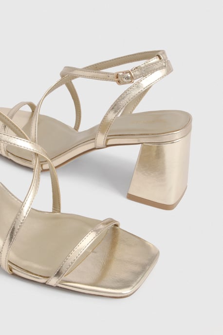 Mid Block Cross Front Strappy Heels - Image 6