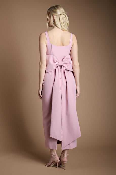 Sleeveless Square Neck Bow Back Midaxi Bridesmaid Dress - Image 3
