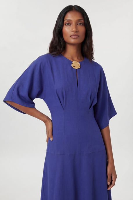 Cupro Touch Drop Waist Midi Dress - Image 2