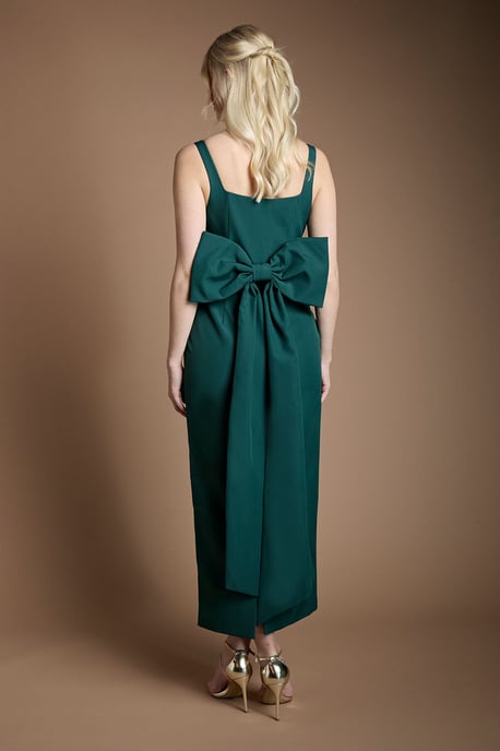 Sleeveless Square Neck Bow Back Midaxi Bridesmaid Dress - Image 3