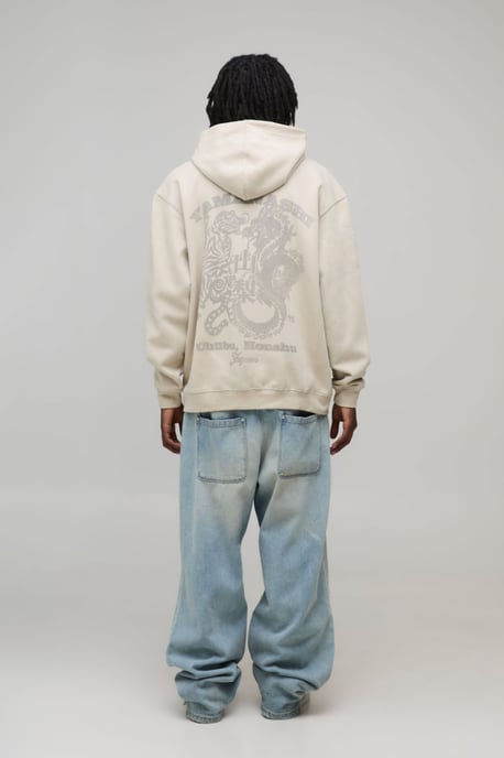 Stone Oversized Tonal Tiger Print Hoodie - Image 2