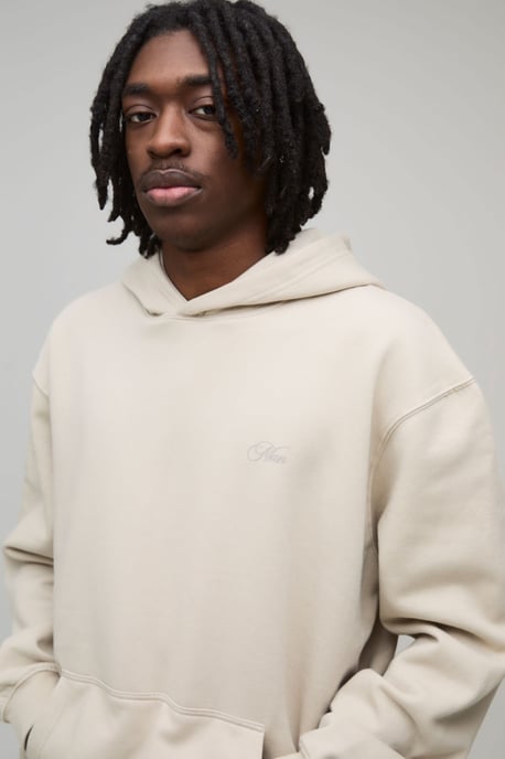 Stone Oversized Tonal Tiger Print Hoodie - Image 3