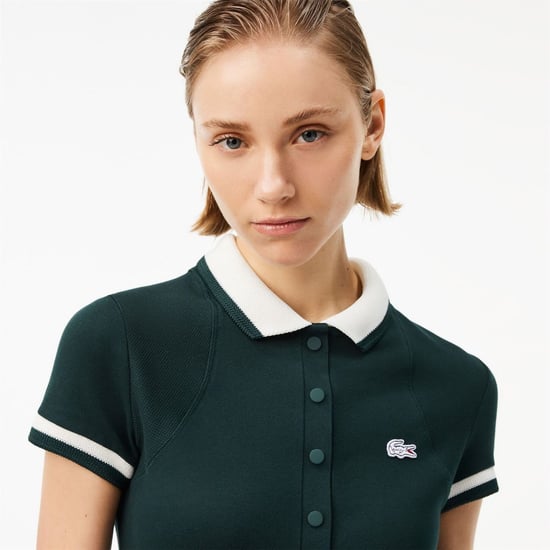 Women's Lacoste Sht Sleeved in Sinople/Flour - Image 3