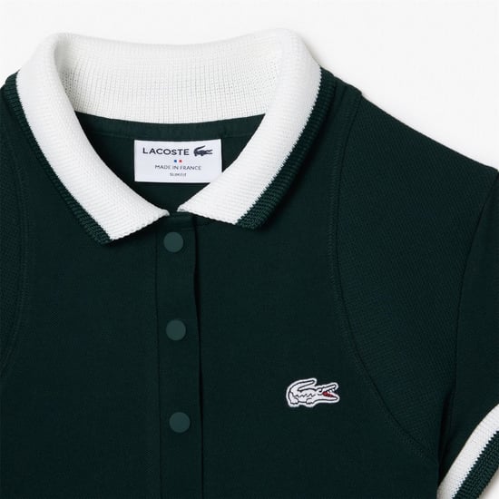 Women's Lacoste Sht Sleeved in Sinople/Flour - Image 5