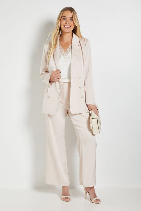 Petite Satin Double Breasted Blazer Coord - Image 2