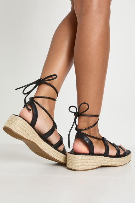 Strappy Gladiator Espadrille Flatforms - Image 1