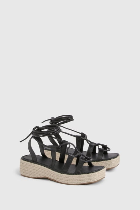 Strappy Gladiator Espadrille Flatforms - Image 2