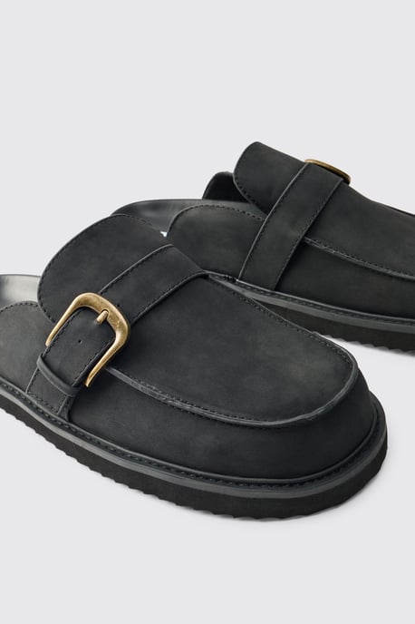 Chunky Buckle PU Mule - Image 3