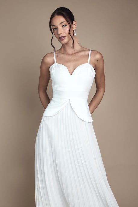 Strappy Crepe Maxi Wedding Dress - Image 2