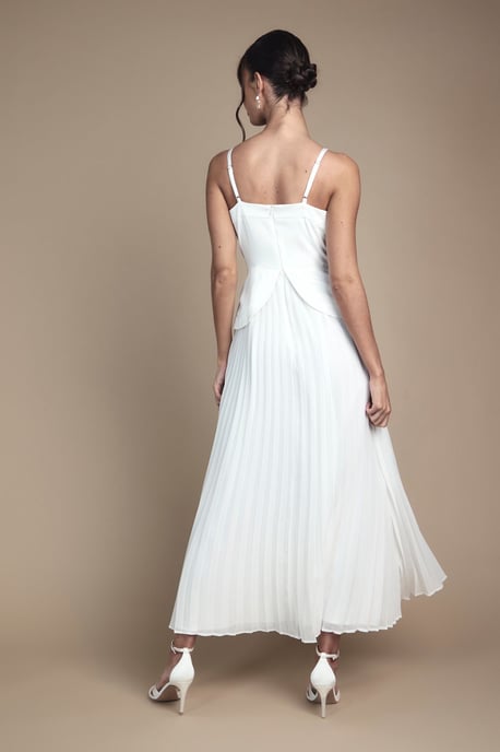Strappy Crepe Maxi Wedding Dress - Image 3