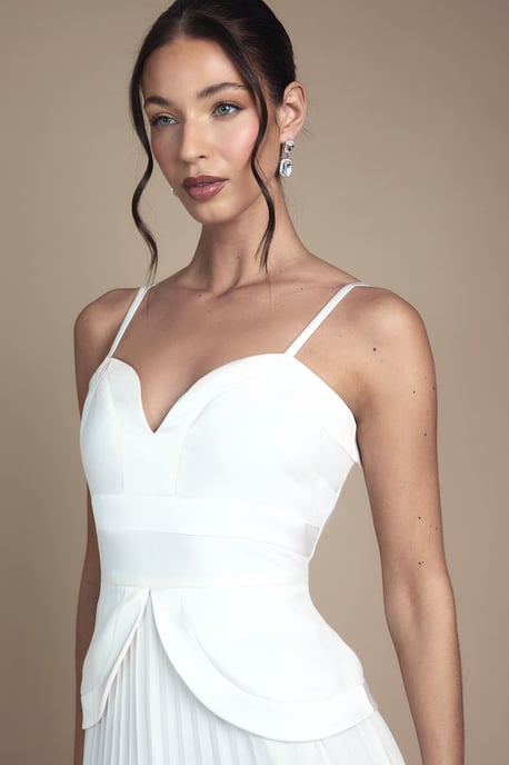 Strappy Crepe Maxi Wedding Dress - Image 4