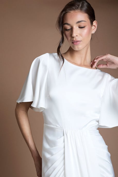 Goddess Drape Wedding Dress - Image 4