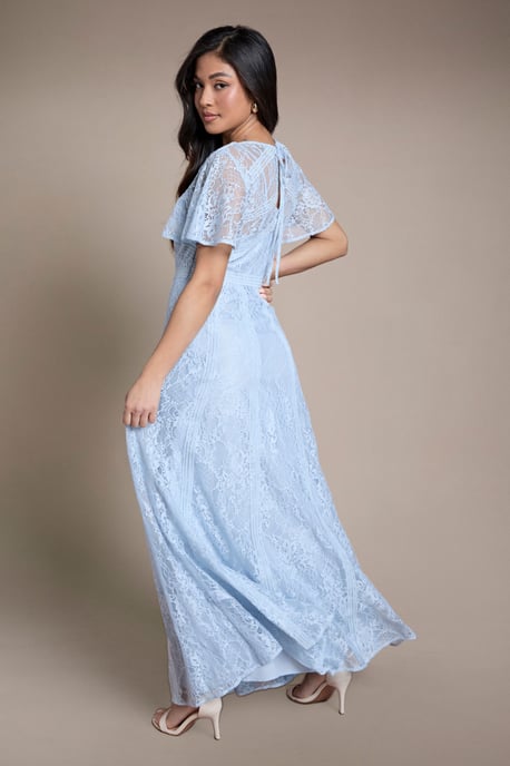 Petite Angel Sleeve Lace Bridesmaid Dress - Image 3