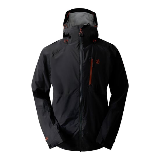 Dare 2B Mens Breathe Out Waterproof Jacket (Black/Arabian Spice) - Image 1