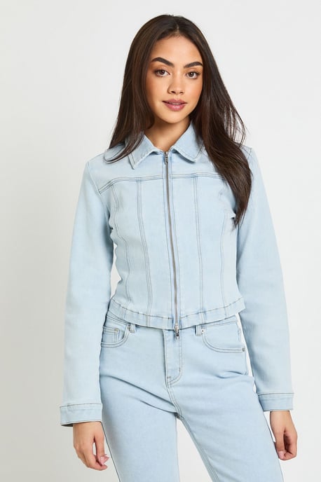 Double Zip Denim Jacket - Image 1