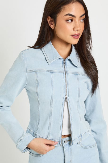 Double Zip Denim Jacket - Image 4