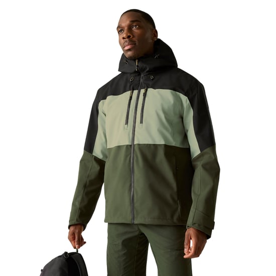 Regatta Mens Maland II Waterproof Jacket (Sage/Black/Dark Khaki) - Image 4