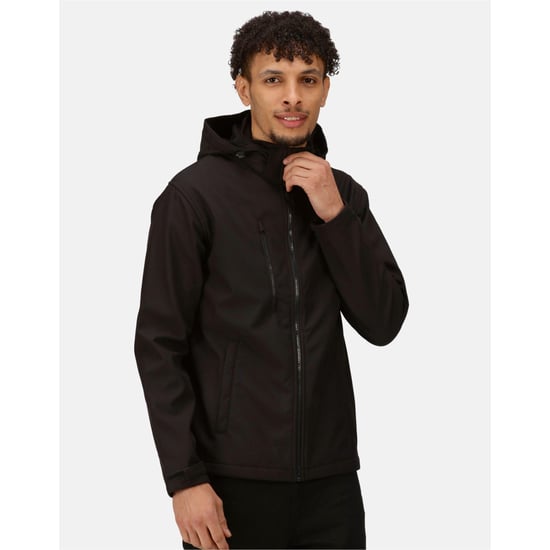 Regatta Professional Heren Venturer Softshell 3 Layer Hooded Jacket (Zwart) - Image 4