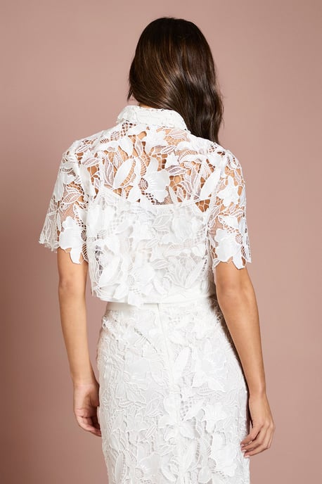 Lace Pearl Button Shirt - Image 3