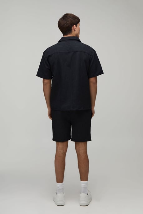 Palm Crinkle Oversized Shirt & Relaxed Short Set - Image 2