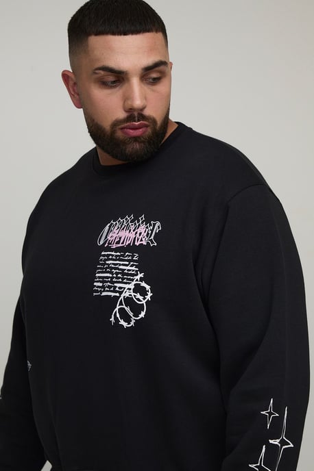 Plus Oversized Boxy Renaissance Print Sweatshirt - Image 3