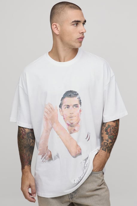 Oversized Ronaldo License Printed T-shirt - Image 1
