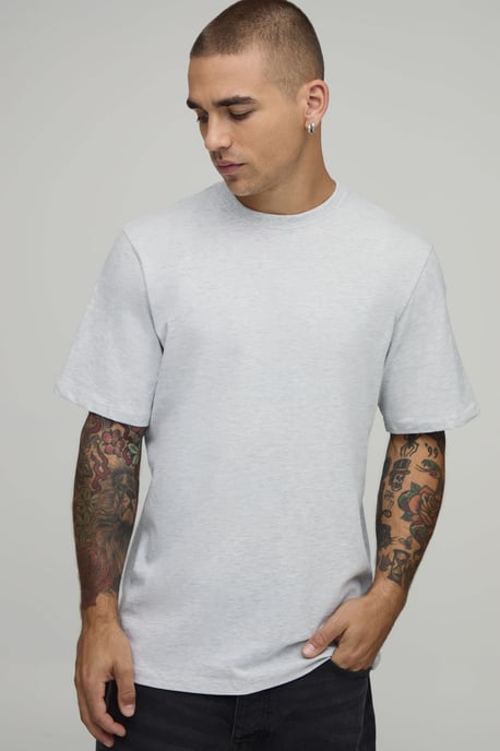 Ash Grey Relaxed Large Scale Landscape Print T-Shirt - Image 3