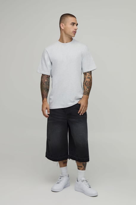 Ash Grey Relaxed Large Scale Landscape Print T-Shirt - Image 4