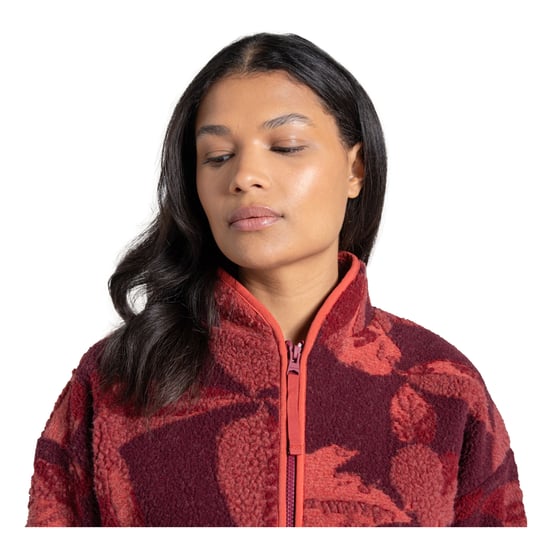 Craghoppers Dames/Dames Catalina Leaf Print Fleecejack (Sumak Rood) - Image 3