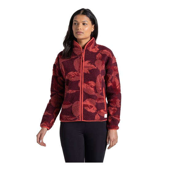 Craghoppers Dames/Dames Catalina Leaf Print Fleecejack (Sumak Rood) - Image 4