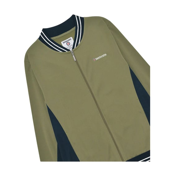 Lambretta Heren Vintage Jas (Kaki Groen/Donkerblauw/Wit) - Image 3