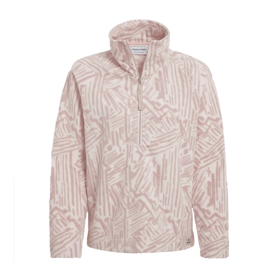 Craghoppers Dames/Dames Annjela Graphic Print Half Zip Fleece Top (Zachte champignon) - Image 1