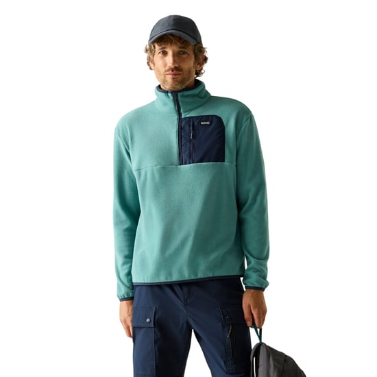 Regatta Mens Frankie Half Zip Fleece Top (Arctic/Navy) - Image 4