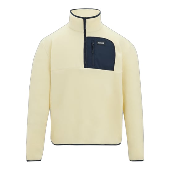 Regatta Mens Frankie Half Zip Fleece Top (White Stone/Navy) - Image 1