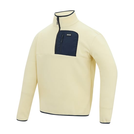 Regatta Mens Frankie Half Zip Fleece Top (White Stone/Navy) - Image 3