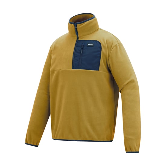 Regatta Mens Frankie Half Zip Fleece Top (Wood Brown/Navy) - Image 3