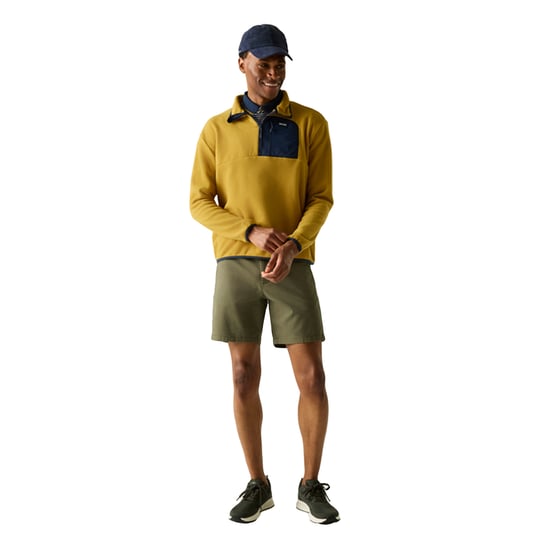 Regatta Mens Frankie Half Zip Fleece Top (Wood Brown/Navy) - Image 4