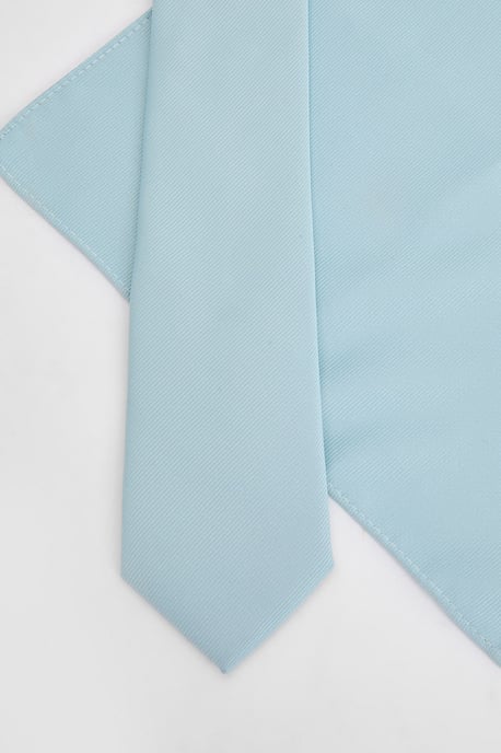Ice Blue Tie and Pocket Square Set - Image 2