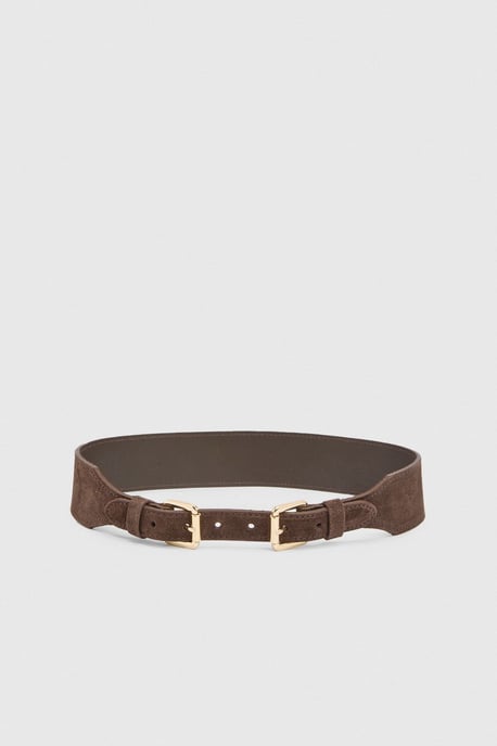 Double Buckle Suede Belt - Image 2